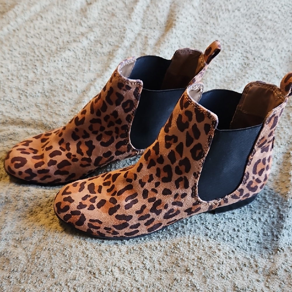 Leopard Print Ankle Boots
